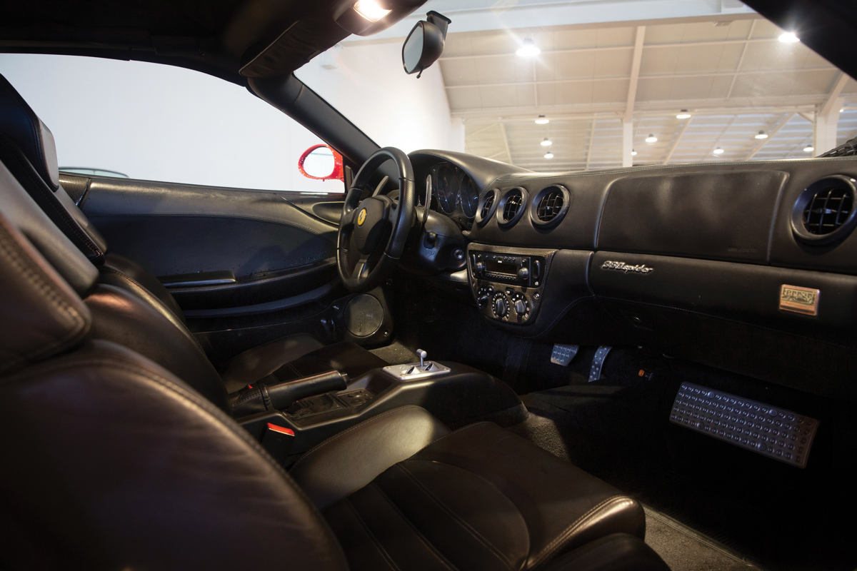 Interior of 2003 Ferrari 360 Spider offered at RM Sotheby’s The Sáragga Collection live auction 2019
